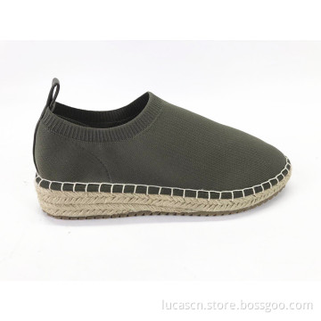 Women`s Slip On Fabric Jute Espadrilles Sneaker